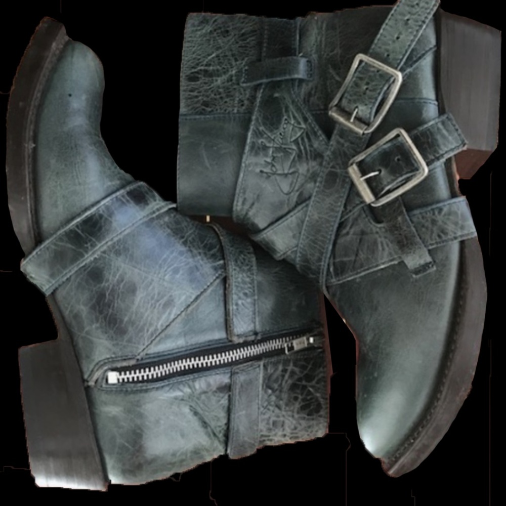 Womens John Fluevog Blue Ankle Boots Size 8